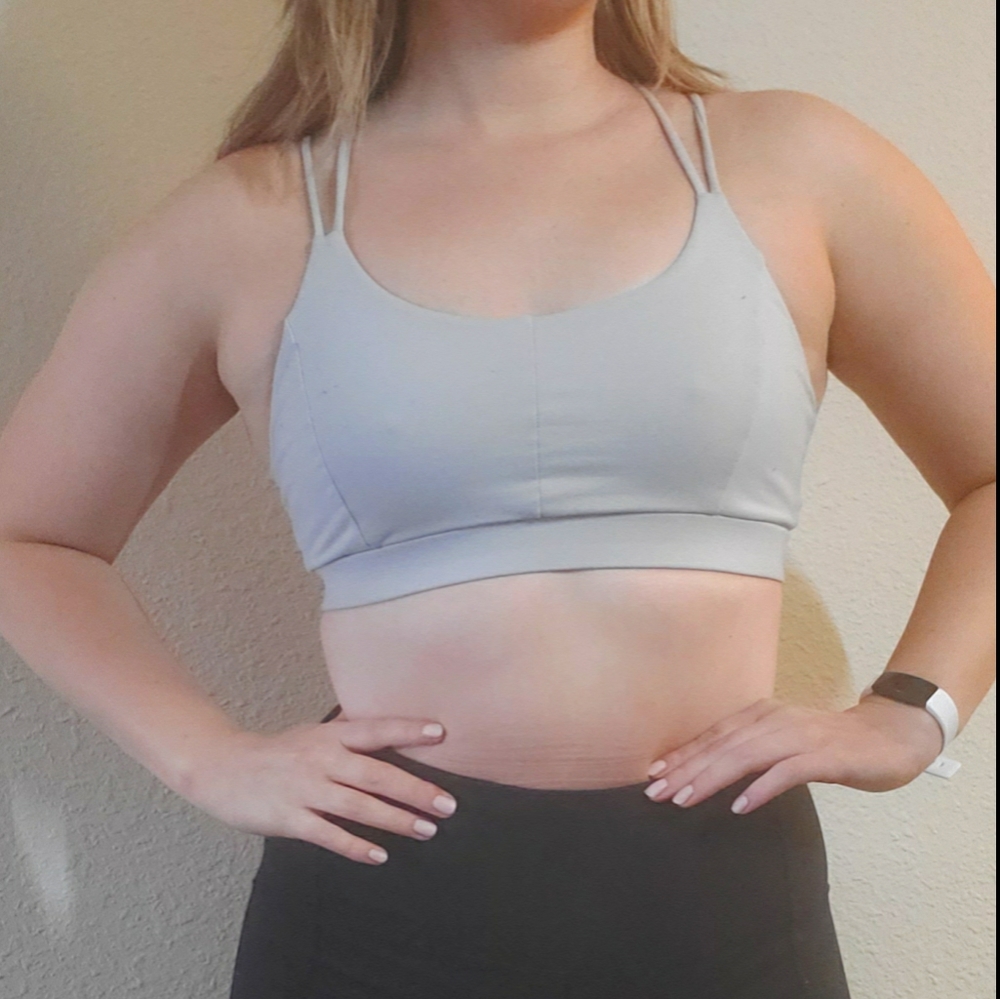 Echt Light Grey Strappy Sports Bra